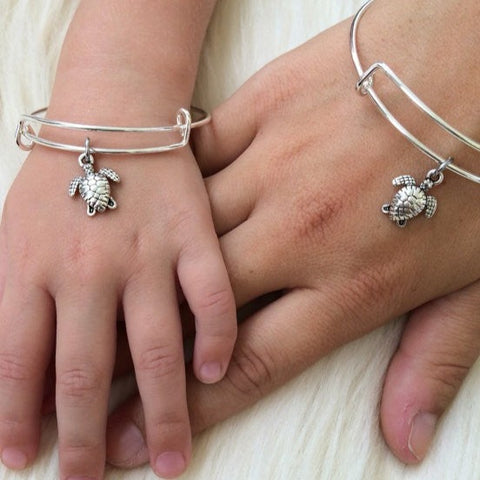 Beach Themed Mommy and Me Turtle Bangles
