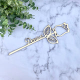 Personalized Gold Mirrored Eternal Rose