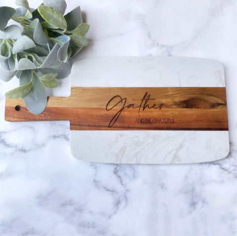 Gather and Be Grateful Engraved Cutting Board
