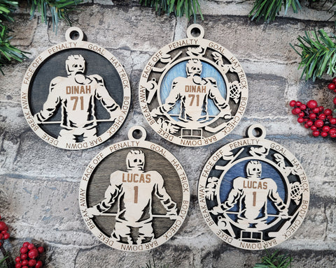 Hockey Custom Keepsake Christmas Ornament