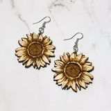 Sunflower Engraved Earrings