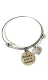 A Mother's Love is Forever Charm Bangle Bracelet