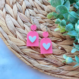 Valentines Day Arch Stainless Steel Love Heart Earrings