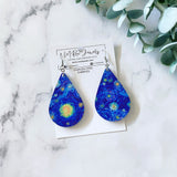 Starry Night Teardrop Dangle Earrings