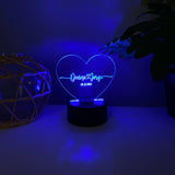Couples Name Engraved Desk Night Light Display