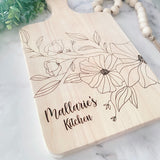 Personalized Kitchen Florals Cutting Board