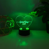 Couples Name Engraved Desk Night Light Display
