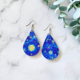 Starry Night Teardrop Dangle Earrings